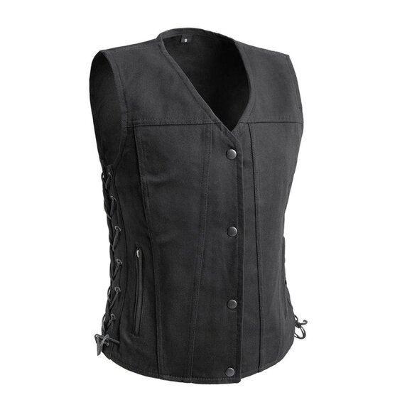 Tiff Women's Motorcycle Twill Vest - Size M - Picture 1 of 5